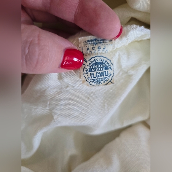 I. Magnin Vtg 60s Ivory Linen Wiggle Pencil Dress Size XS Union Made - Picture 7 of 9